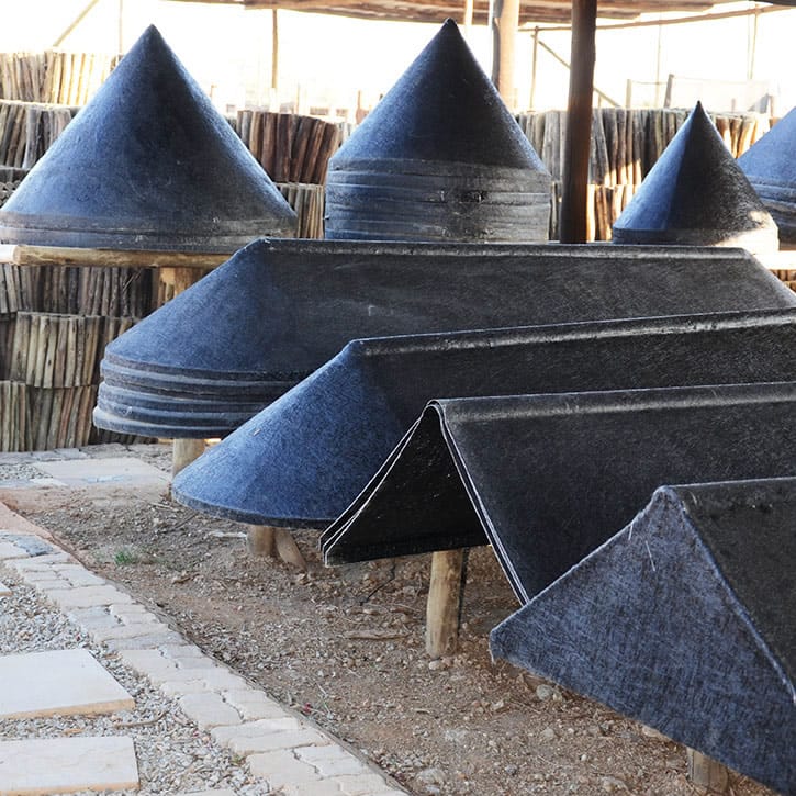 Fibreglass ridging, Caps and Flashing Northern Poles and Thatching